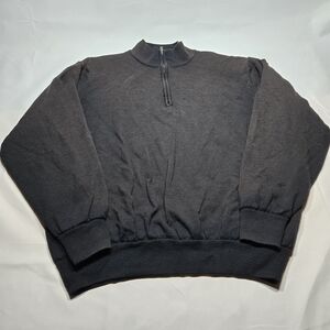 FOOT JOY 100% Wool 1/4 Zip Pullover Mens XXL Brown Ombre Lined Golf Preppy